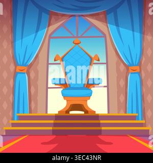 Le trône royal. king relax place. modèle vectoriel intérieur de luxe Illustration de Vecteur
