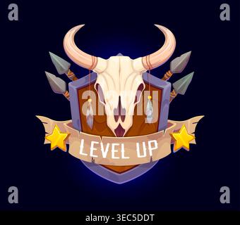 Wild West Cow-boy niveau supérieur, badge de jeu Western Illustration de Vecteur