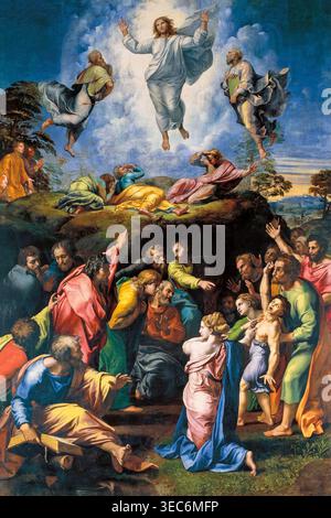 Raffaello Sanzio da Urbino appelé Raphaël, la Transfiguration, peinture à tempera sur bois, 1516-1520 Banque D'Images