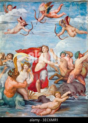 Raffaello Sanzio da Urbino appelé Raphaël, le Triomphe de Galatée, peinture de fresque, 1511 Banque D'Images