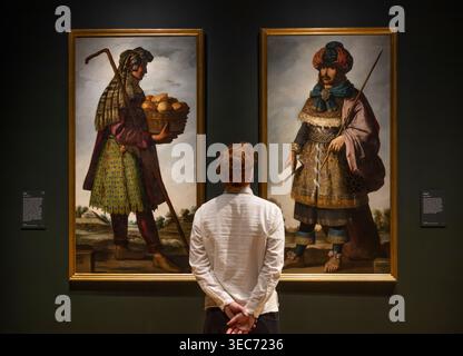 The National Gallery, Londres, Royaume-Uni. 29 avril 2026. La première grande exposition britannique du maître espagnol Francisco de Zurbarán (1598-1664) rassemble des œuvres de grandes collections à travers l'Europe et les États-Unis, retraçant la carrière de Zurbarán, des grandes commandes religieuses aux peintures réalisées pour la dévotion privée, du 2 mai au 23 août 2026. Les œuvres comprennent : Asher et Joseph (environ 1640-5). Palais d'Auckland, comté de Durham. Crédit : Malcolm Park/Alamy Live News Banque D'Images