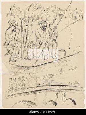 Lettre à Maria Mickiewiczówna avec un dessin [autoportrait de l'artiste ...