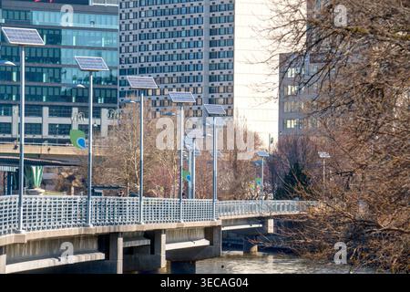 Sentier Schuylkill avec vue sur Center City Philadelphie Banque D'Images