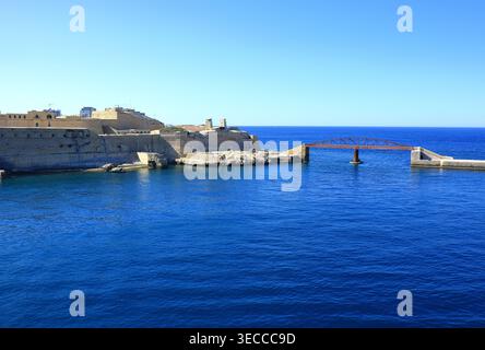 Vue sur le pont St Elmo et le bastion Abercrombies Banque D'Images