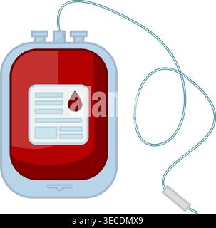 Sac de don de sang avec tube. Concept de médecine. Journée mondiale des donateurs. Illustration vectorielle Illustration de Vecteur