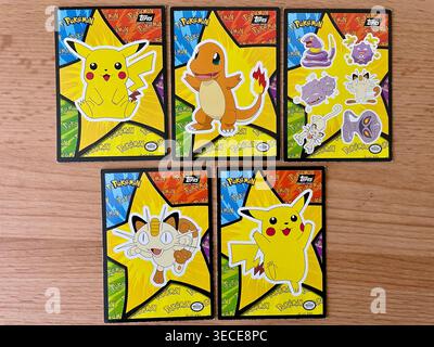 1999 cartes Pokémon Topps film Sticker Banque D'Images