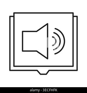 Vecteur d'icône de ligne de document de dossier audio. Excellent pour la conception d'interface multimédia et les projets de logiciels de stockage numérique. SPE 10. Illustration de Vecteur