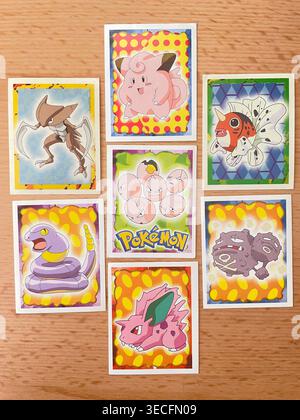 1999 cartes Pokémon Topps film Sticker Banque D'Images