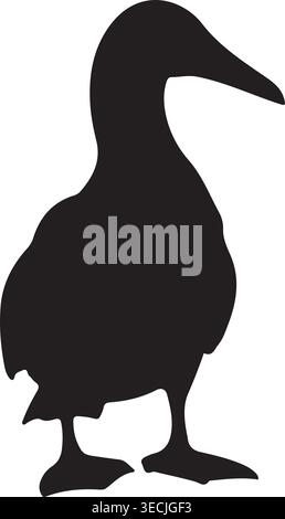 Vecteur minimal Black Duck Silhouette isolé sur fond clair Illustration de Vecteur