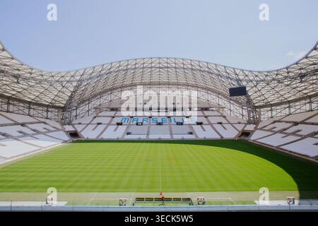 Marseille, France : 3 juin 2017 - vue générale du stade Vélodrome, siège de l'Olympique de Marseille. Banque D'Images