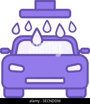 Icône colorée de lavage de voiture. Icône vectorielle du processus de lavage du véhicule. Concept de service de voiture Illustration de Vecteur
