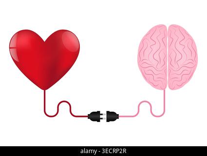 Concept cerveau et coeur. Illustration vectorielle. Illustration de Vecteur