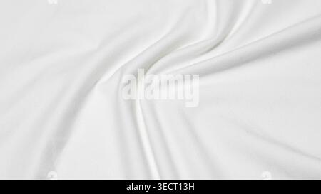 gros plan d'une surface de tissu blanc avec des plis doux et une texture subtile Banque D'Images