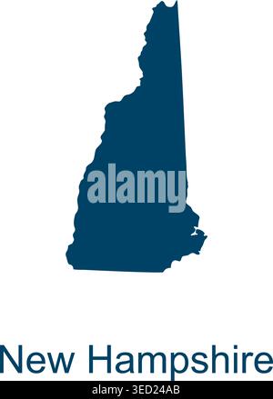 Modèles de conception vectorielle de carte du New Hampshire isolés sur fond blanc Illustration de Vecteur