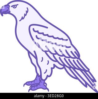 Icône aigle coloré. Illustration vectorielle. Oiseau de proie. Symbole de courage et d'intrépide. Concept d'animaux Illustration de Vecteur