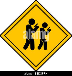 Jaune Sign méfiez-vous des Zombies smartphone. Icône vectorielle. Signe de diamant humoristique. Les gens regardent constamment téléphone mobile Illustration de Vecteur