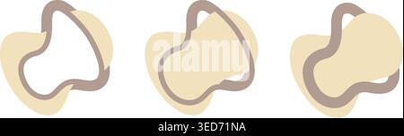 Formes fluides. Blot Element : ensemble de bulles isolées avec des formes organiques dynamiques et fluides dans des couleurs pastel Illustration de Vecteur