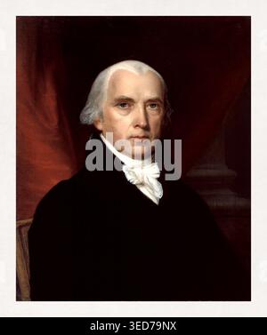 Portrait par John Vanderlyn de James Madison, père fondateur et quatrième président des États-Unis. Banque D'Images