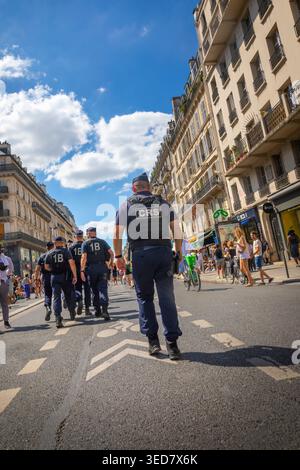 CRS est en démonstration parisienne Banque D'Images