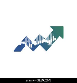 Logo de croissance financière avec flèche de graphique ascendante, profit commercial et vecteur de concept d'investissement Illustration de Vecteur
