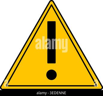 Avertissement générique de signe jaune. Icône vectorielle. Point d'exclamation. Panneau d'avertissement de danger, risque dans une zone spécifique Illustration de Vecteur