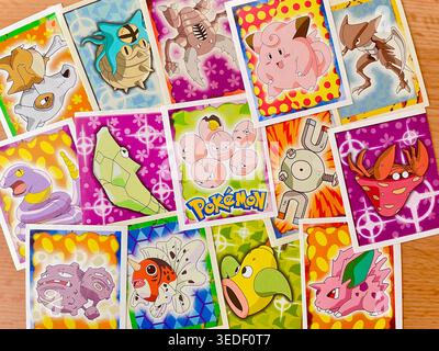 1999 cartes Pokémon Topps film Sticker Banque D'Images