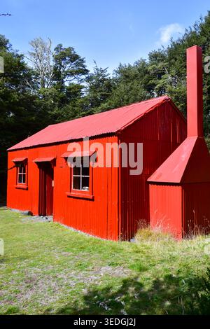 Hut historique, Waihohonu, Parc national de Tongariro, Île du Nord, Nouvelle-Zélande Banque D'Images