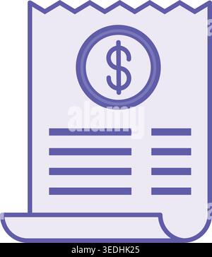 Icône de reçu coloré. Illustration vectorielle. Reçu de caisse, chèque. Concept de finances personnelles Illustration de Vecteur