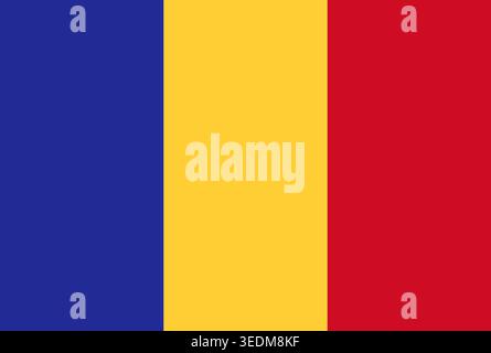 Drapeau de la Roumanie. Drapeau national de la Roumanie. Illustration vectorielle. Illustration de Vecteur