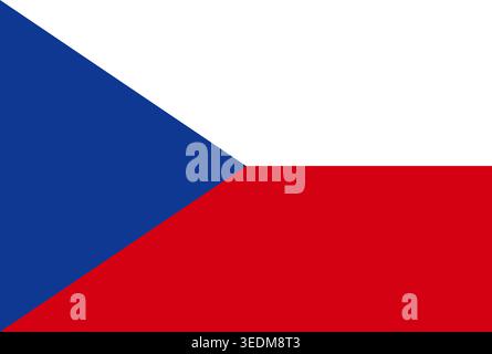 Drapeau de la République tchèque. Drapeau national de la République tchèque. Illustration vectorielle. Illustration de Vecteur