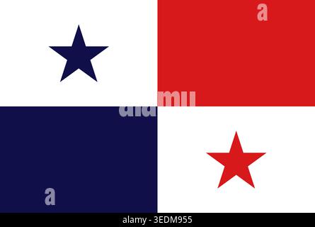 Drapeau de Panama. Drapeau national du Panama. Illustration vectorielle. Illustration de Vecteur