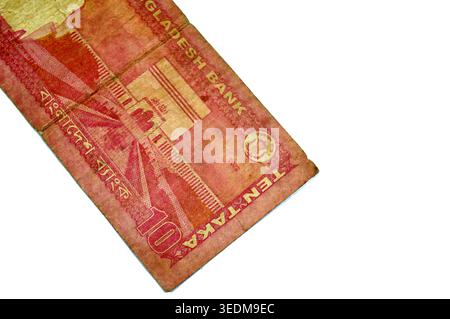 Le verso d'un billet Bangladesh 10 Taka, représentant la mosquée nationale Baitul Mukarram, Bangladesh Taka Banque D'Images