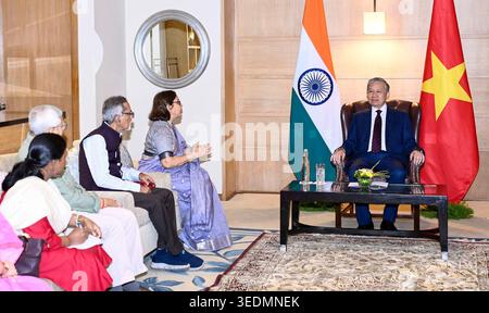 New Delhi, Inde. 06 mai 2026. Le Comité de solidarité Indo Vietnam a accueilli le président de la République socialiste du Vietnam, Tô Lâm à Delhi, avant ses entretiens avec le premier ministre Narendra Modi, soulignant le renforcement des liens diplomatiques et de la coopération entre l’Inde et le Vietnam. Crédit : Seshadri SUKUMAR/Alamy Live News Banque D'Images
