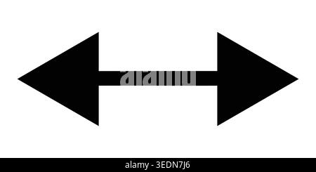 Signe de flèche noir à double tête pointant vers la gauche et la droite vecteur Illustration de Vecteur