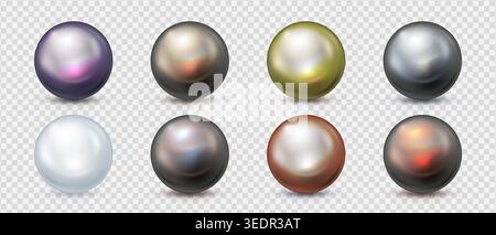 Sphère de pierres précieuses minérales en rendu 3D. Boule de perle brillante avec une surface cristalline, des accents dorés et une texture réaliste. Illustration vectorielle de Illustration de Vecteur