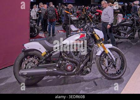 Pasila, Helsinki, Finlande, Europe – 30 janvier 2026 : la moto indienne Scout'25 101 exposée au salon MP 26 Motorcycle. Banque D'Images