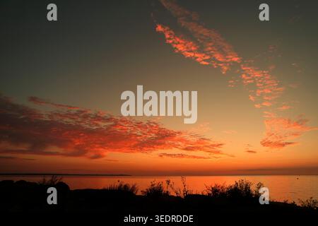 Coucher de soleil sur l'île de Poel Banque D'Images