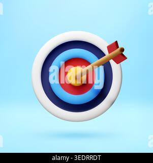 cible 3d avec flèche au centre. Illustration de Vecteur