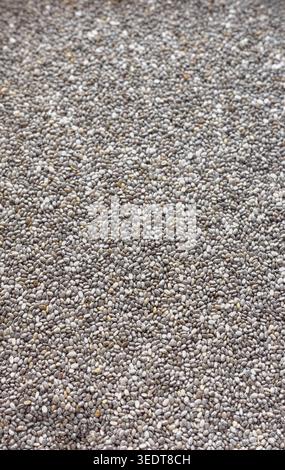 Photo de graines de chia, fond naturel. Banque D'Images