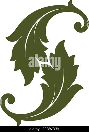 Élégantes feuilles d'acanthus décoratives S Illustration de Vecteur