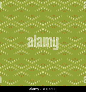 Motif géométrique vert sans couture. Losanges verts et rouges aléatoires sur fond vert olive. Ornement décoratif avec ambiance de noël Illustration de Vecteur