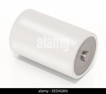 Batterie isolée sur fond blanc. Illustration 3D. Banque D'Images