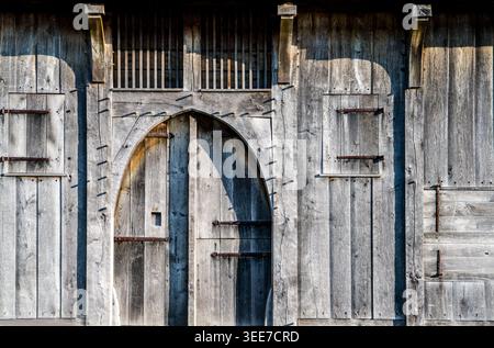 Détail, la maison médiévale reconstruite, 13ème siècle, Nienover, Bodenfelde, basse-Saxe, Allemagne Banque D'Images