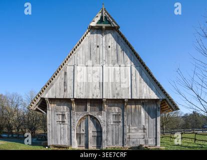 La maison médiévale reconstruite, 13ème siècle, Nienover, Bodenfelde, basse-Saxe, Allemagne Banque D'Images