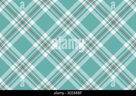 Texture de plaid de vecteur de paysage, tartan latin check sans couture. Tissu de motif de fond textile Poncho dans la palette de couleurs sarcelle et blanche. Illustration de Vecteur