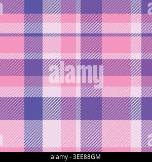 Tissu de tartan de fond à carreaux, carreaux texturés à carreaux. Motif vectoriel sans couture plaid de service dans la palette de couleurs roses et claires. Illustration de Vecteur