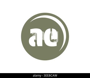 Emblème AE sport ou logotype d'équipe. Logo de balle avec une combinaison de lettres initiales A et E pour magasin de balles, entreprise de sport, entraînement, badge de club. Vecteur Illustration de Vecteur