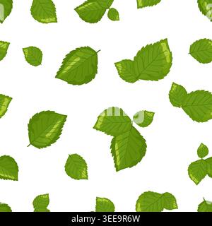 Minimalist Mint Leaves Seamless Pattern Vector Fresh Green Peppermint fond pour Organic Food Branding Herbal Tea Packaging et textile Design Illustration de Vecteur