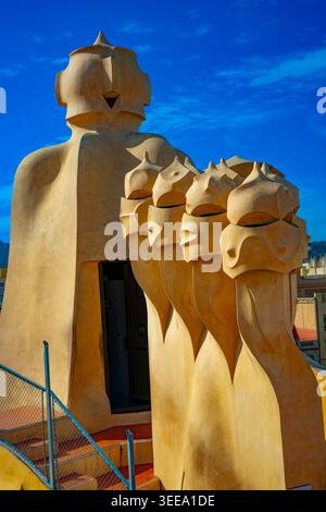 La Pedrera, Casa Mila, Barcelone, Catalogne, Espagne Banque D'Images