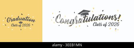 Greating Class de 2026 citations de graduation sublimation Illustration de Vecteur